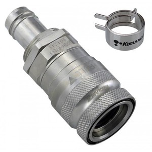 QD3H Female Quick Disconnect No-Spill Coupling, Panel Barb for ID 10mm (3/8in) [QD3H-F10-P]